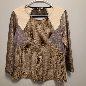 Gimmicks By BKE Women's Mixed Texture Top Size S